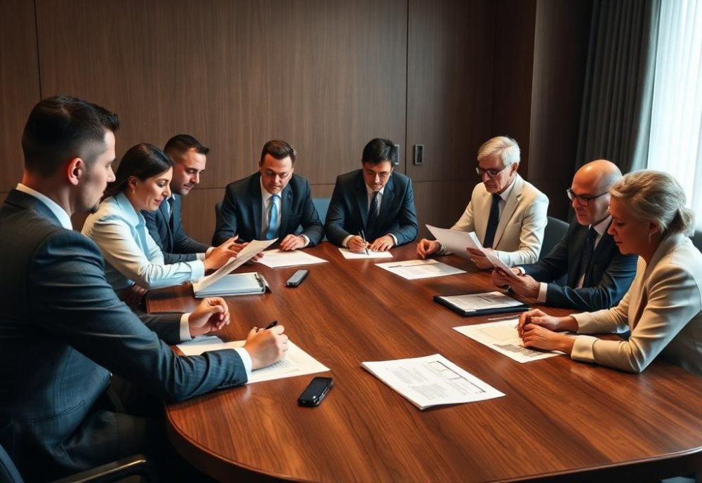 Board meeting with a client